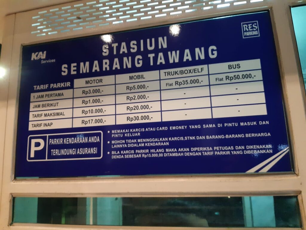 Tarif parkir stasiun poncol dan stasiun tawang semarang